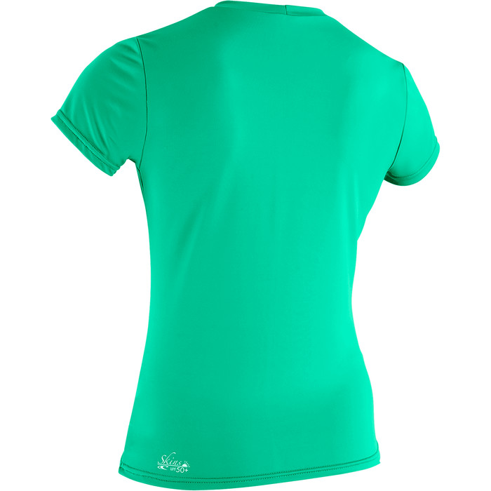 2023 O'Neill Womens Basic Skins 50+ Short Sleeve Sun Shirt 3547 - Seaglass